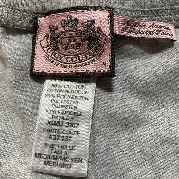 Vintage Y2K Juicy Couture Tracksuit Set Sz Medium Large Gray Pants Zip Up Jacket - Picture 11 of 16